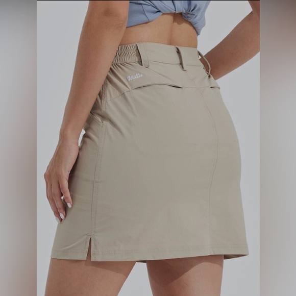 Willit Women's Skorts Golf Casual Skort Skirts UPF 50+Quick Outdoor Hiking Khaki - Picture 5 of 11